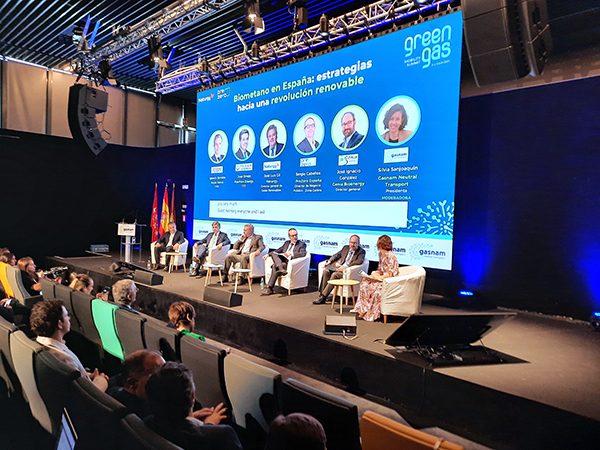 Imagen de la jornada inaugural de ‘Green Gas Mobility Summit 2024’ , organizado por Gasnam-Neutral Transport en Madrid. 