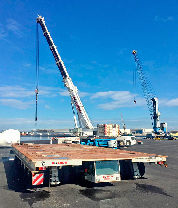 Operativa reciente de Transportes y Grúas Aguado en el puerto de Bilbao.