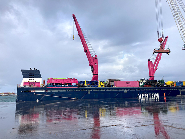 Imagen del buque "Vertom Joy" en el puerto de Bilbao, incorporado este año por Vetraco a su servicio Europe Caribbean Line.